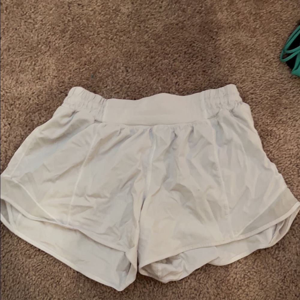 White lulu 4 inch shorts
